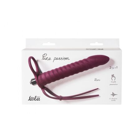 Бордовая вибронасадка для двойного проникновения Rori - 17 см.